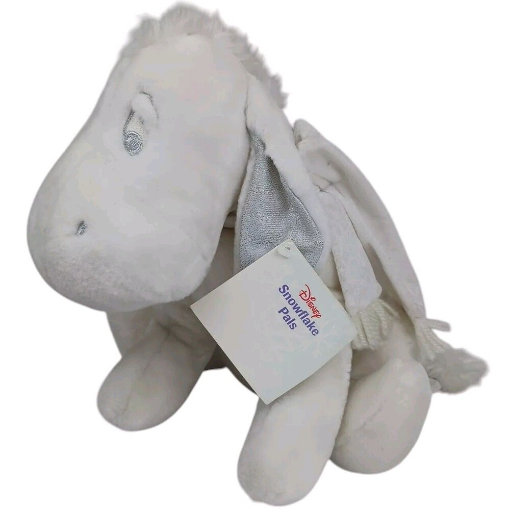 Disney Store Eeyore White Plush Snowflake pals Winter Silver sparkle with Tags